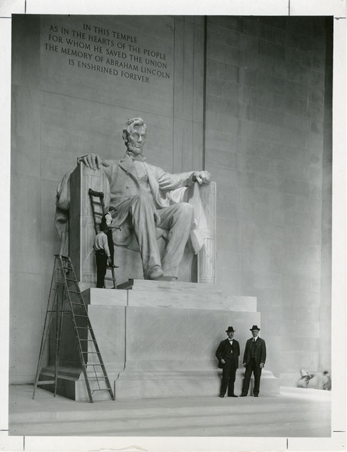 Daniel Chester French & Henry Bacon in front of Lincoln Statue